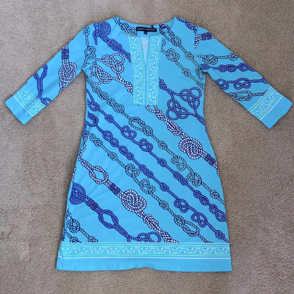 Barbara Erickson Nautical Rope Print Dress